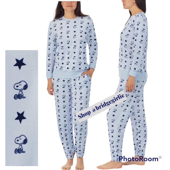 Disney | Intimates & Sleepwear | Snoopy Womens Cozy Fleece Pj Set ...